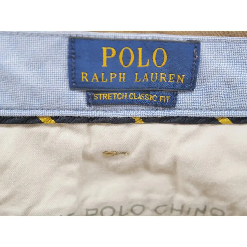 Polo Ralph Lauren Men's 38 Khaki Chino Stretch Classic Fit Flat Front Shorts 9